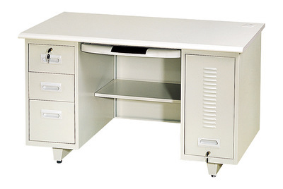 供应灰白钢木结构电脑台、写字台与办公台——广州市鑫吉达办公设备制造